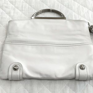 White folding stunning leather silver hardware beauty